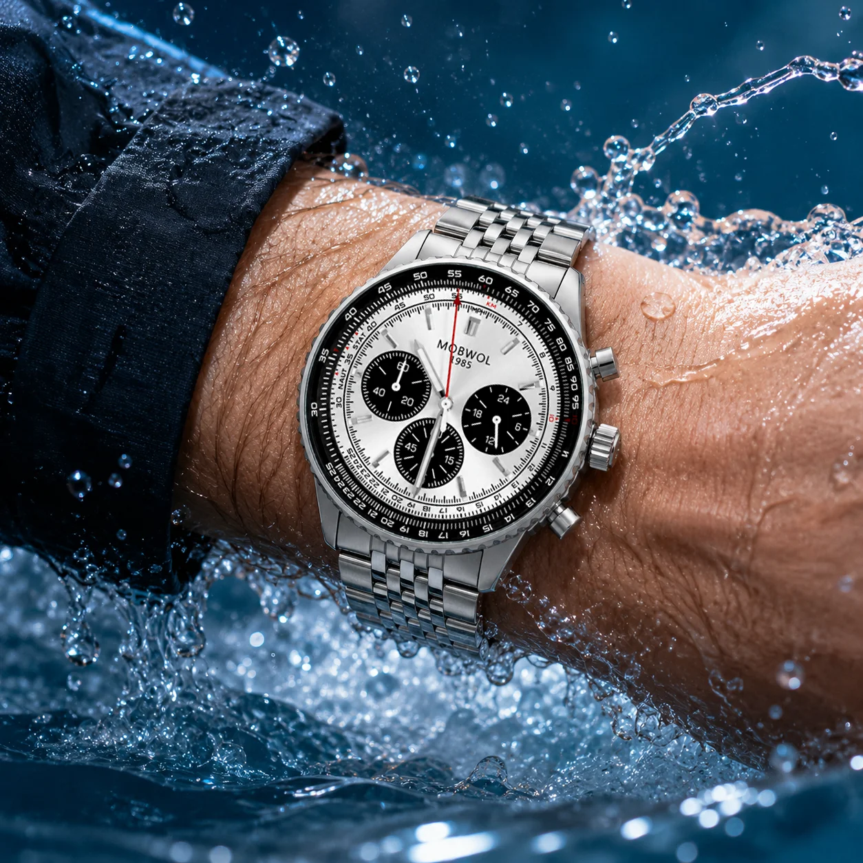 Men's Multifunction Chronograph Leather Strap Watch - Vintage Pilot Dial, Business & Fashion Style