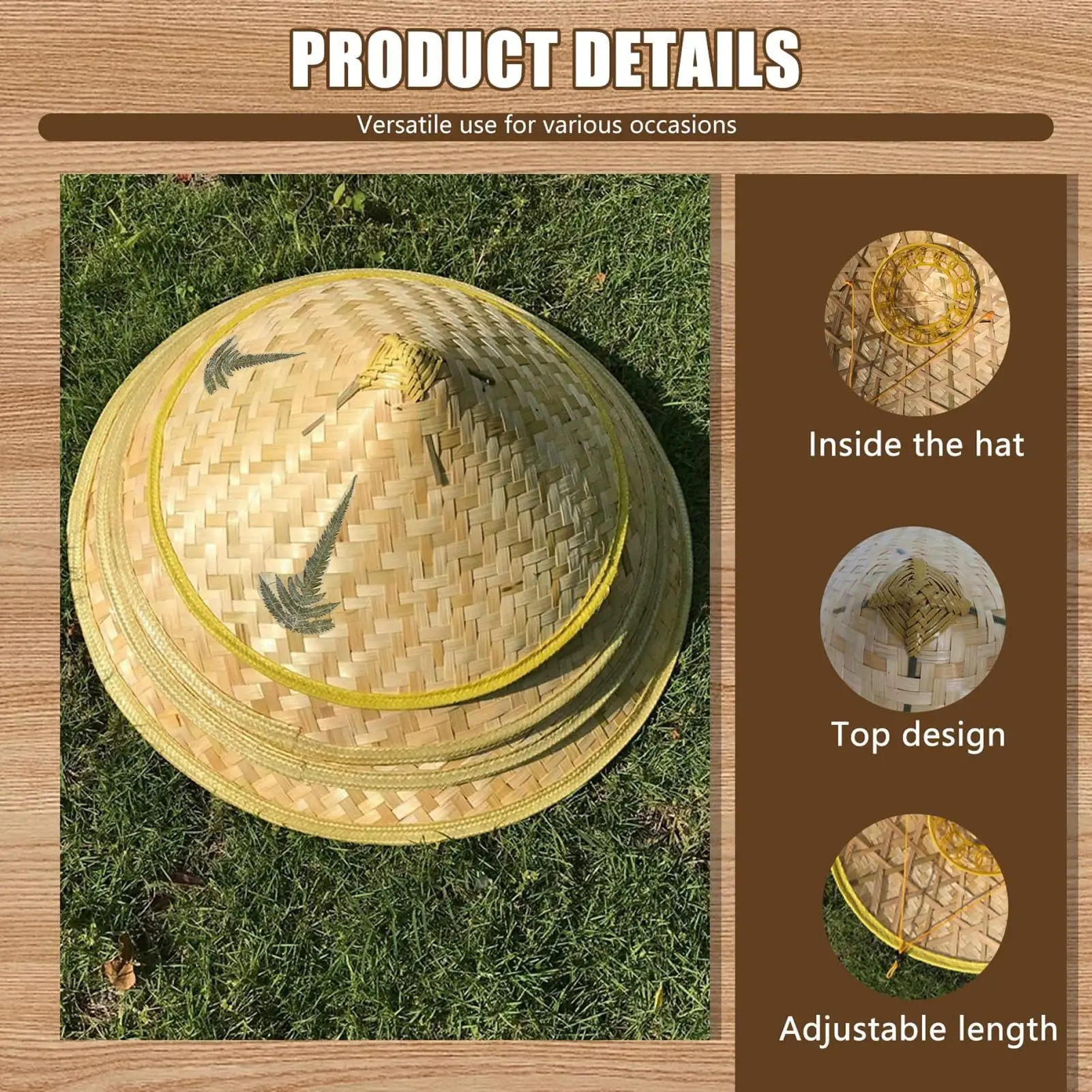 1pcs Chinese Retro Straw Hat Fisherman Hat Handmade Weave Straw Bucket Hat Tourism Rain Dance Props Cone Fishing Sunshade Hat
