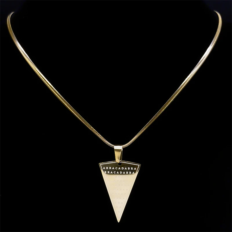 Hexen-Talisman Abracadabra Wahrsage-Halskette für Frauen Männer Edelstahl Abraxas Okkult-Amulett Kettenschmuck Collier NZZZ608 – Detail 8