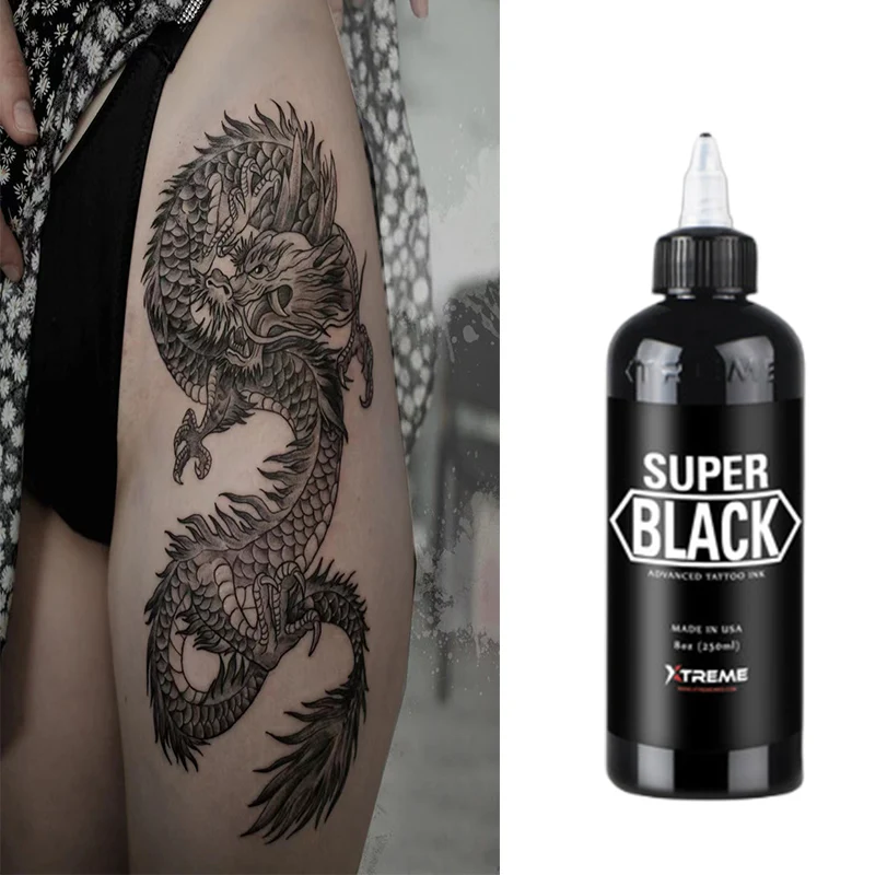 

8OZ BLK Professional TattooInk Body Art Natural Plant Micropigmentation Pigment Permanent Tattoo Ink Indian DIY Body Paint TBK