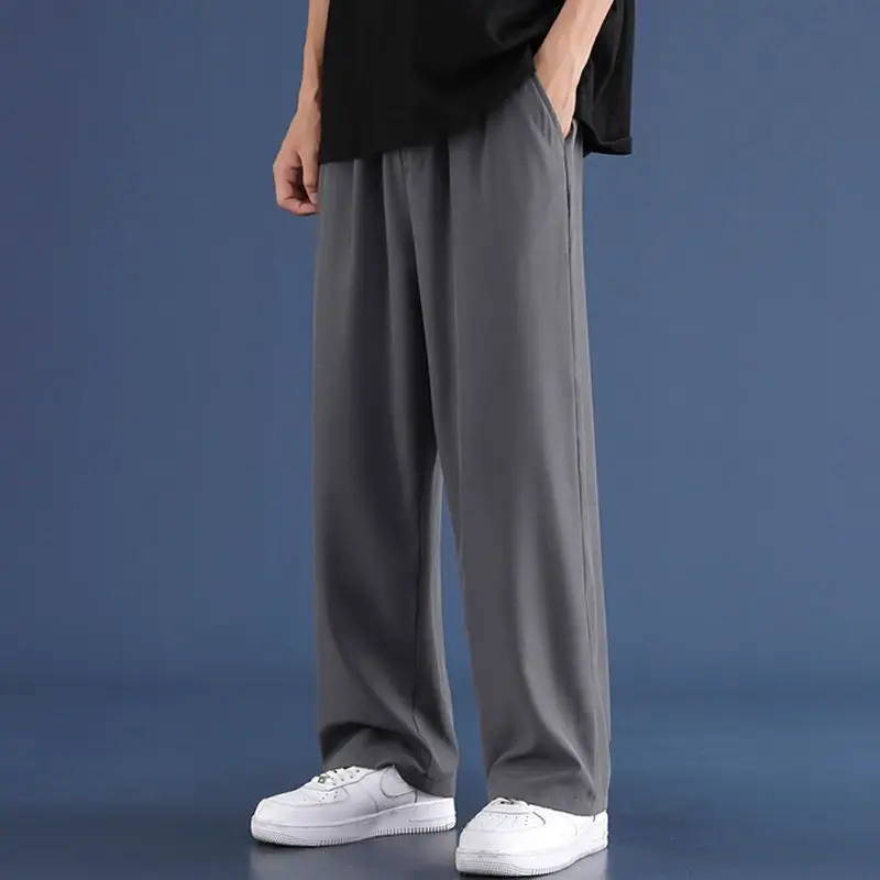 Men Ice Silk Sweatpants Drawstring Streetwear Harajuku Jogger Trousers Y2k Style Sport Gym Oversized Baggy Wide Leg Pants 8XL wide leg pants,wide leg sweatpants