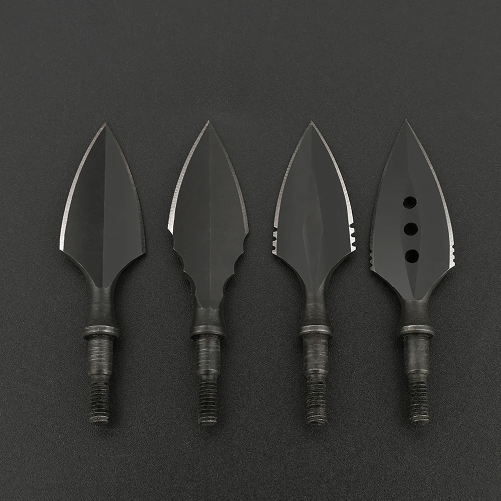 Archery Arrowhead 6/12pcs 180-200grain Retro High Carbon Steel Blades Broadheads for Bow Arrow Hunting