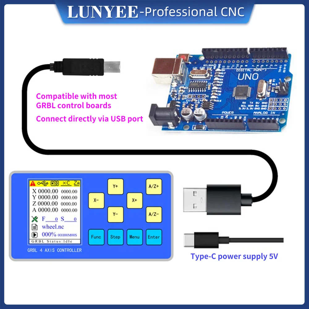 

GRBL Offline Control CNC Controller USB Connection Support 3 Axis 4 Axis Arduino Control Board for Engraving Milling Machine