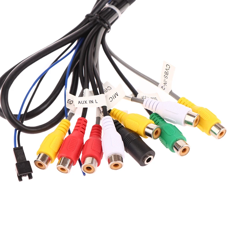 Car Stereo Radio Cable 20 Pin Plug RCA Output AUX Wire Harness Wiring Connector With Fan Header For ZHANGXUN Android Navigation