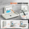 VEVOR Wall-Mounted Baby Changing Station Horizontal Foldable Diaper Change Table w/ Safety Straps and Hanging Rods for Newborns 3