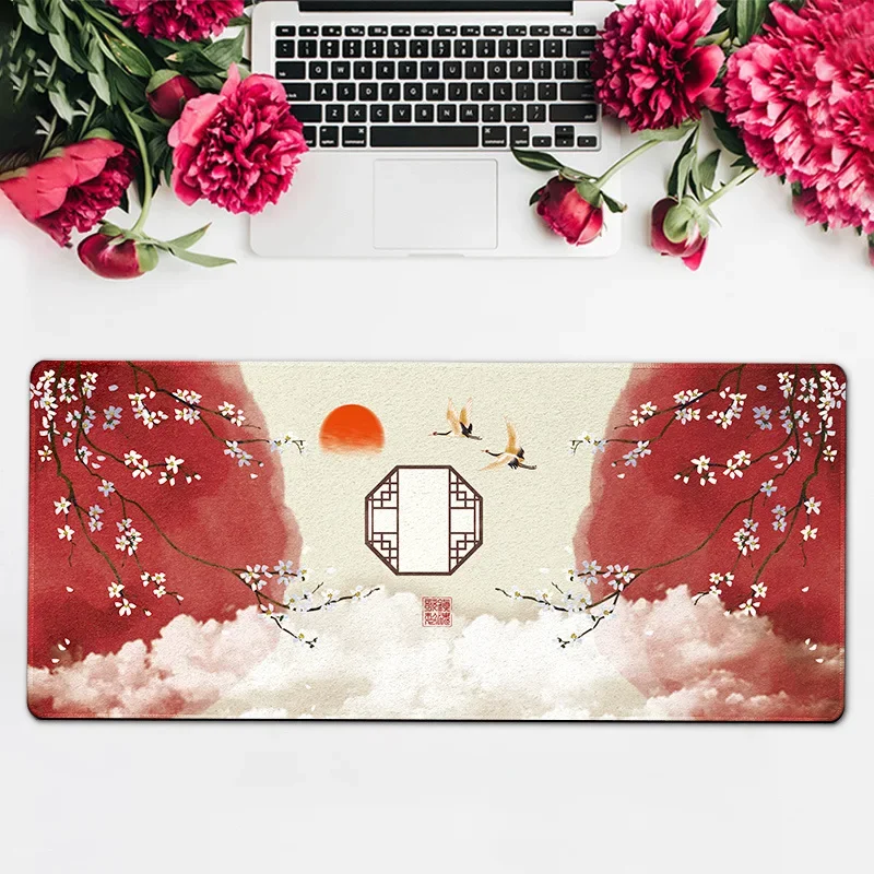 대형 게임용 마우스 패드, 중국 스타일 책상 매트, 미끄럼 방지 고무 마우스 패드, 컴퓨터 홈 오피스 테이블 커버, Au 마우스 패드, 80x30cm