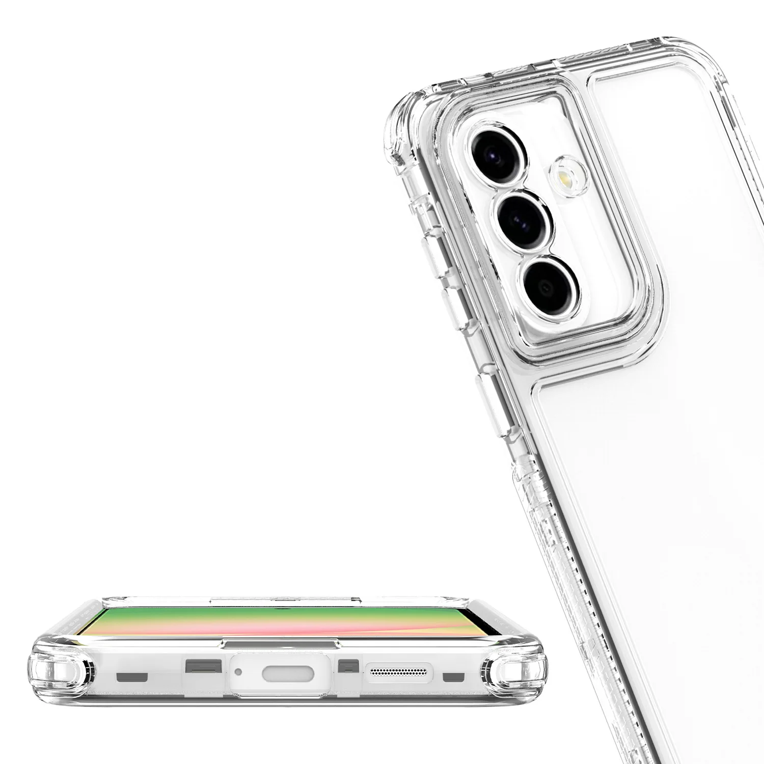 Rugged Armor 3-in-1 Protective Case with Plastic Frame & TPU Acrylic Back Cover