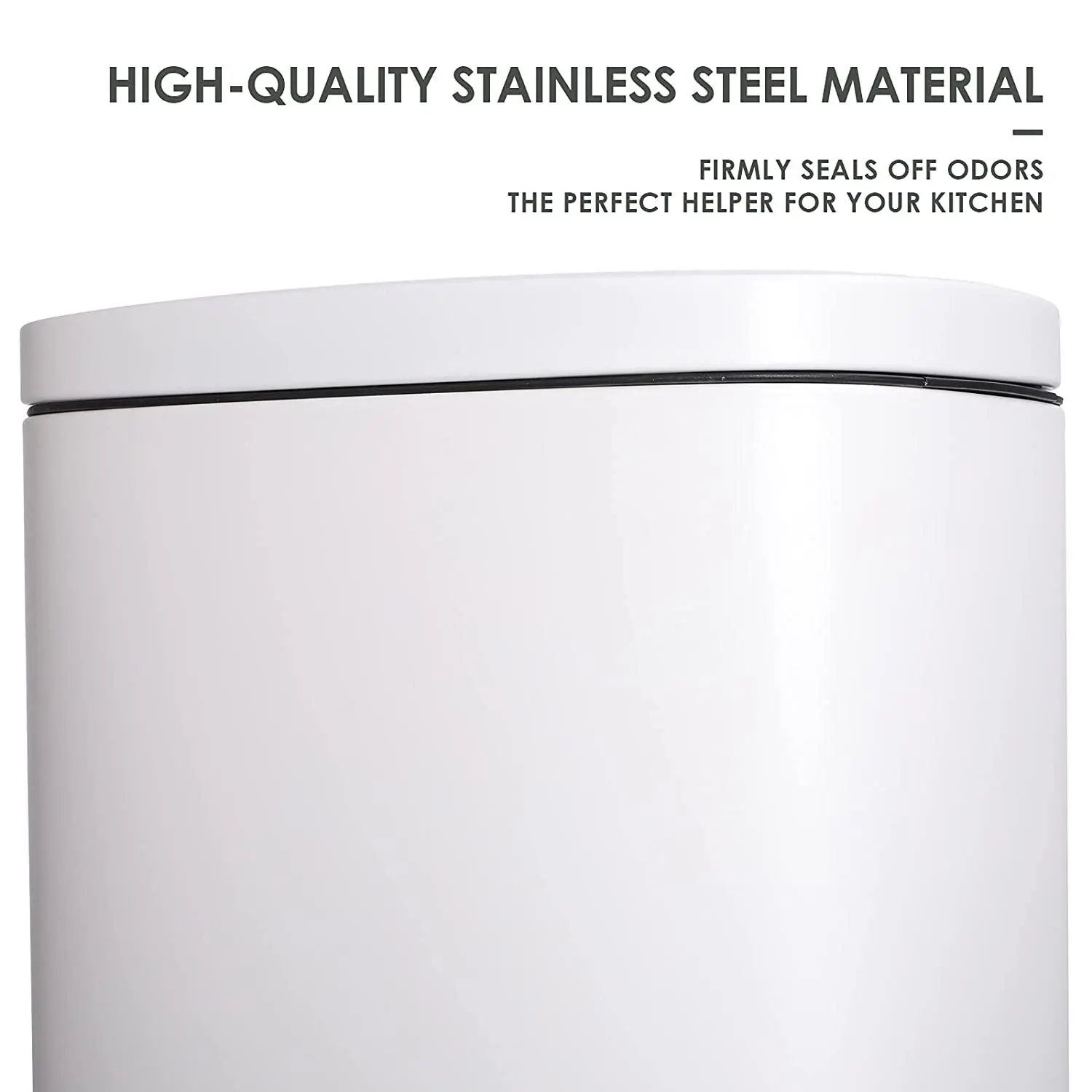 Homfa 30L Stainless Steel Step Trash Can Kitchen Garbage Can W/ Soft Close, Black,White, Silver, Gray, Red