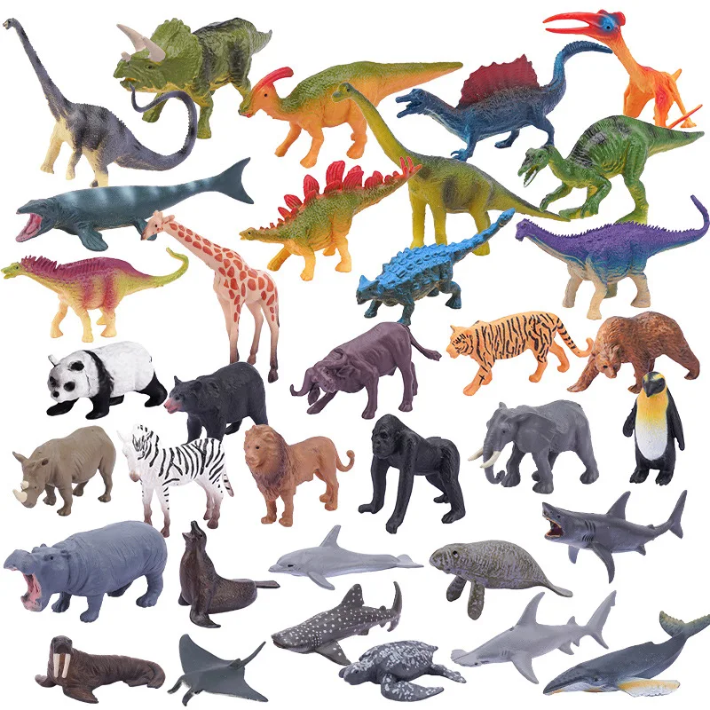 

12pcs Set Animals Dinosaur Ocean Sea Figures Plastic Simulation Wild Animal Jurassic Dinosaurs Figurines Kids Eductional PVC Toy