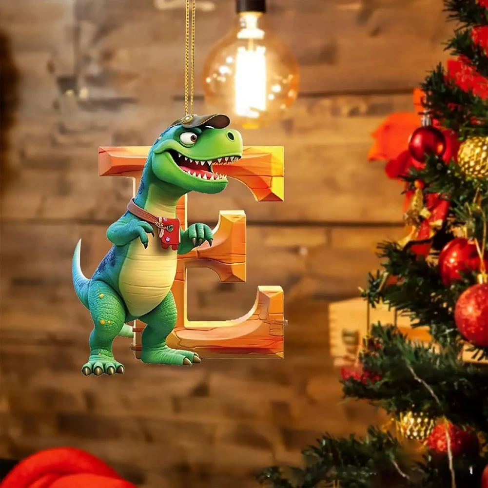 26 Letters Dinosaurs Hanging Pendant For Christmas Fashion Durable Hanging Ornament For Backpack Car