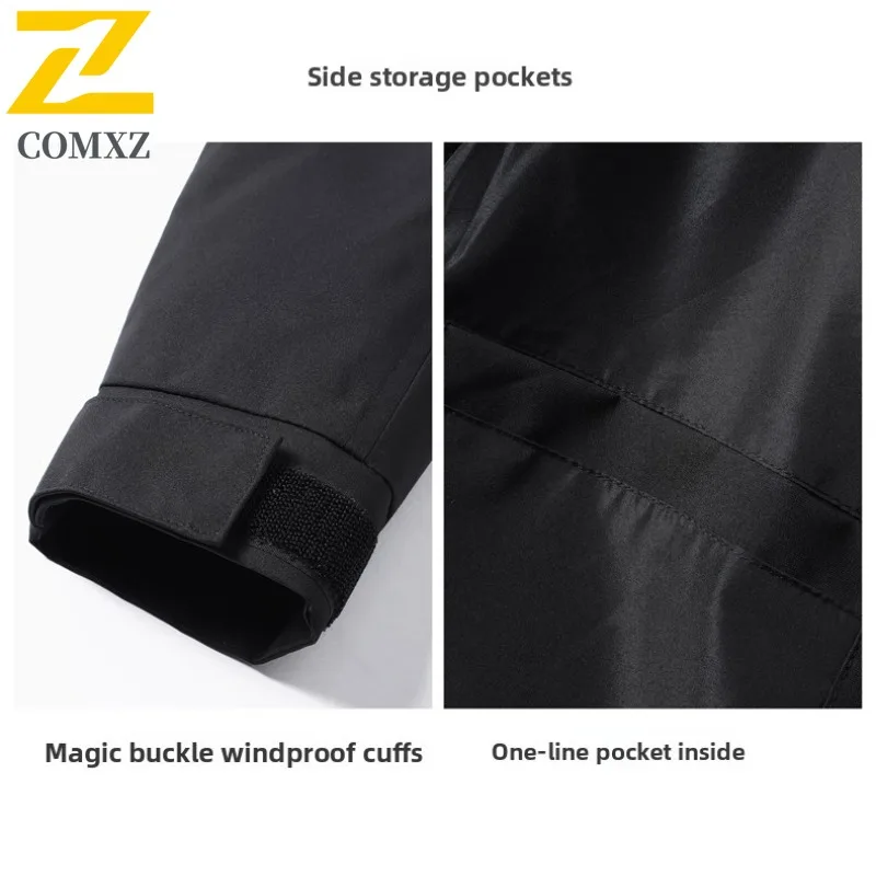 COMXZ Alpine Mens Jacket Thickened Outdoor Skiing Windproof Warm Parka Minimalist Hooded Design Comfortable Autumn Clothing