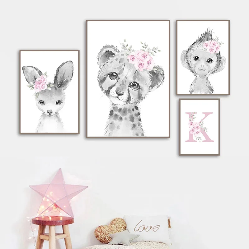 Personalized Animal Nursery Wall Art - Canvas Paintings