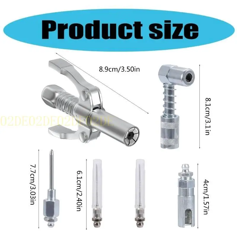 02DE Grease Guns Adapter Fittings Quick Connection Coupler for Efficient Lubrication