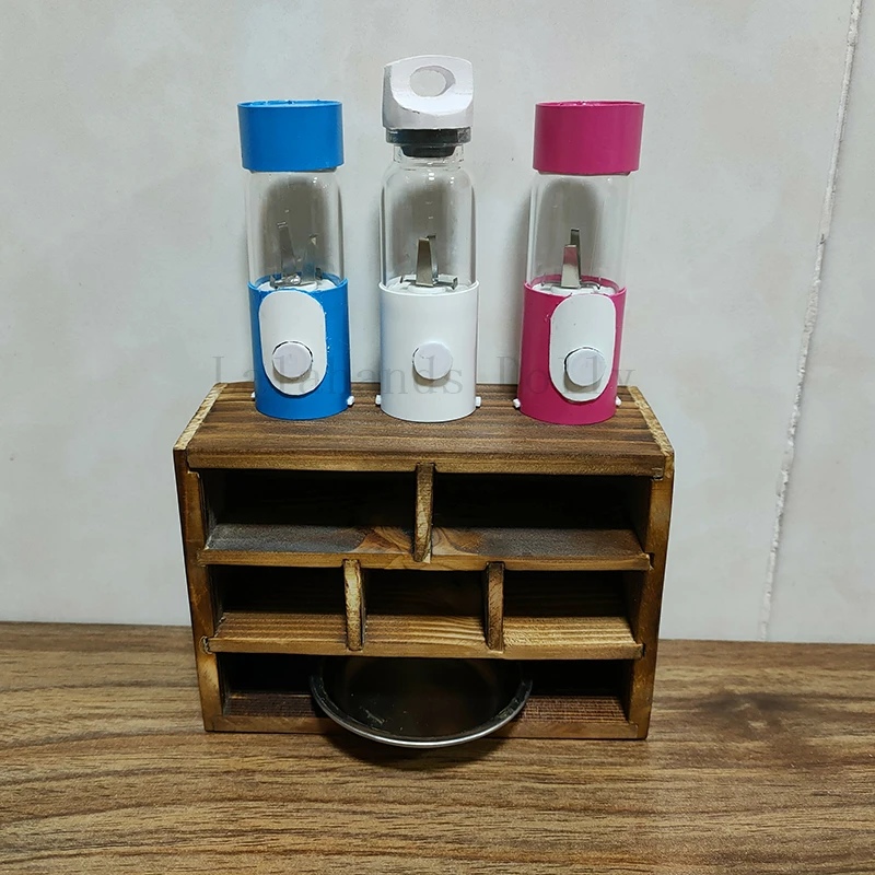 DollHouse 미니 전원 구동 섬세한 Juicer 모델 주방 액세서리 진정한 요리 가구 장식 어린이 선물