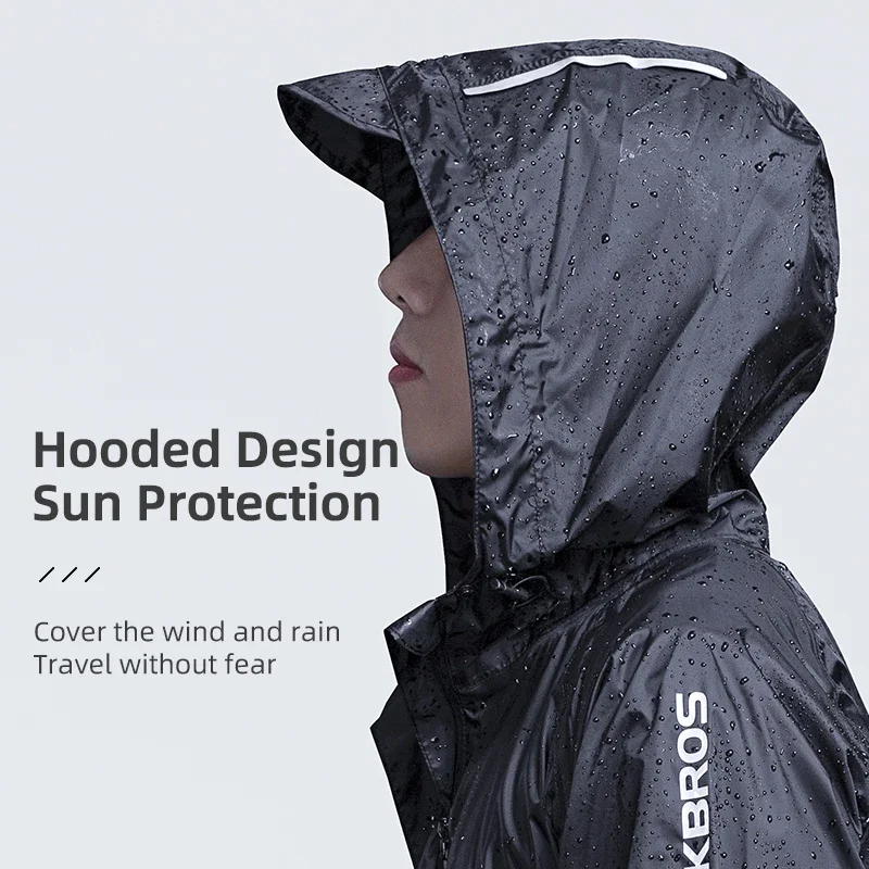 ROCKBROS Cycling Raincoat Outdoor Rain Jacket Men Breathable Reflective Hooded Raincoat Waterproof Windbreaker European Size