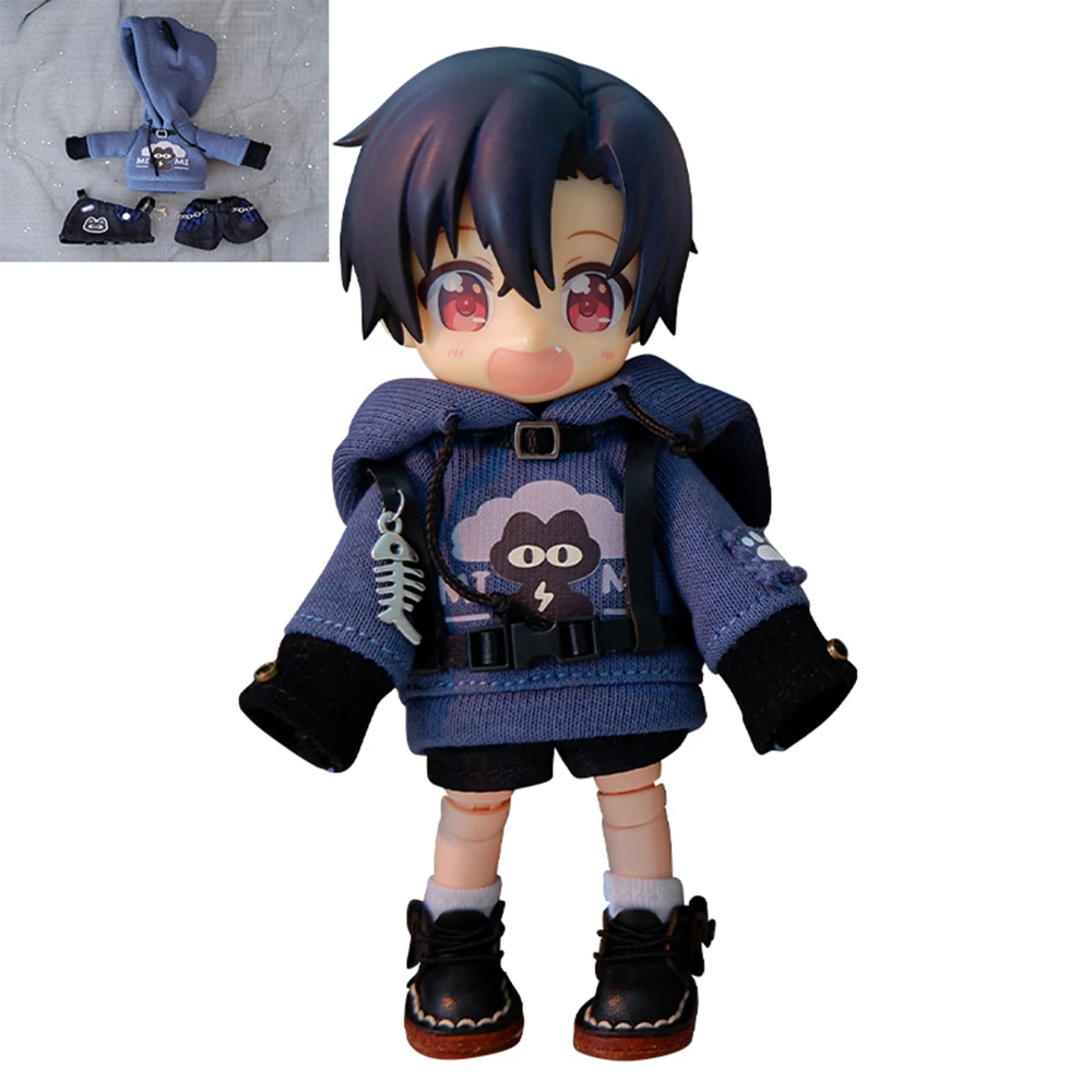 OB11 Doll Cothes Halloween series Set Spliced Long-sleeved Sweater Cute Lightning Cat Hat For Molly GSC YMY P9Body 1/12 UF Doll 6