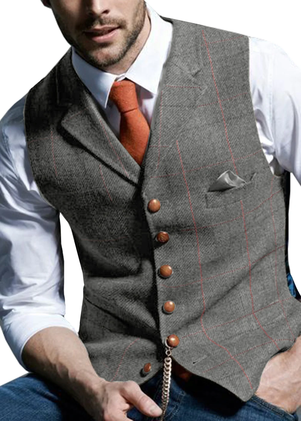 Men's Vests Tweed Suit for Mens Suit