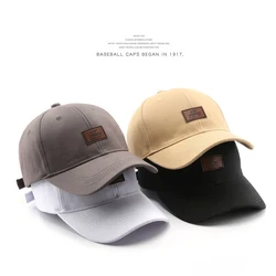 SLECKTON Retro Baseball Cap for Men and Women Summer Visors Sun Caps Fashion Snapback Hat PU Leather Patch Dad Hats Unisex