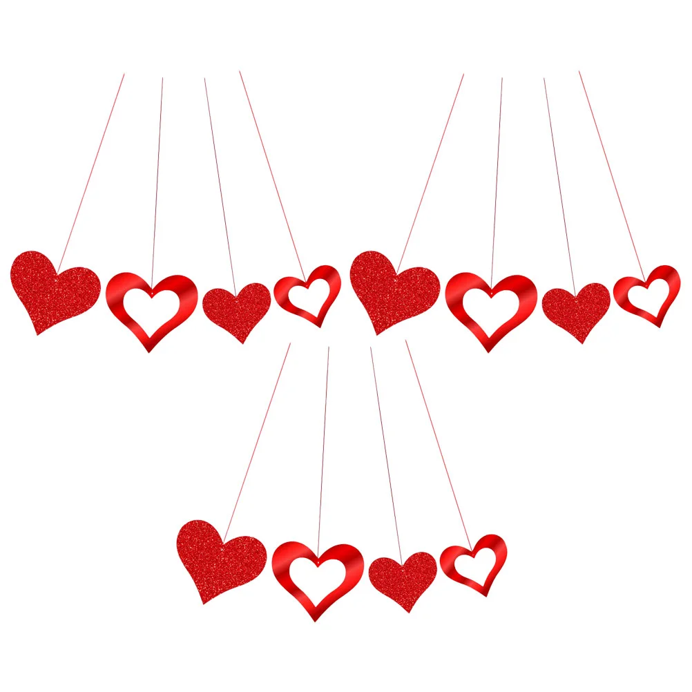

Valentine Heart Ornaments Valentine's Day Party Hanging Labels Valentines Decor