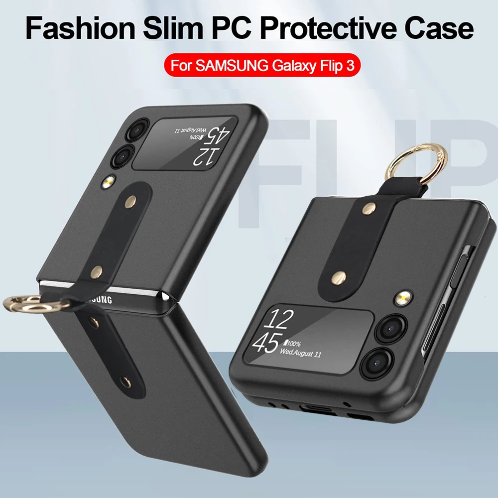 Fashion Ring Holder Protection Case for Samsung Galaxy Z Flip 3 5G Flip3 Non-Slip Comfortable Matte Cases for Samsung Z Flip 3 samsung galaxy z flip3 case