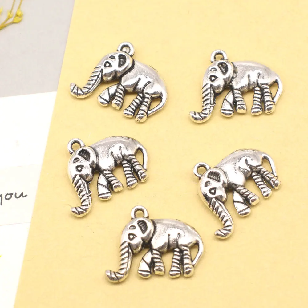 

10pcs 15x19mm Elephant Charms Pendants Jewelry Making Diy Craft Diy Jewelri Antique Silver Color