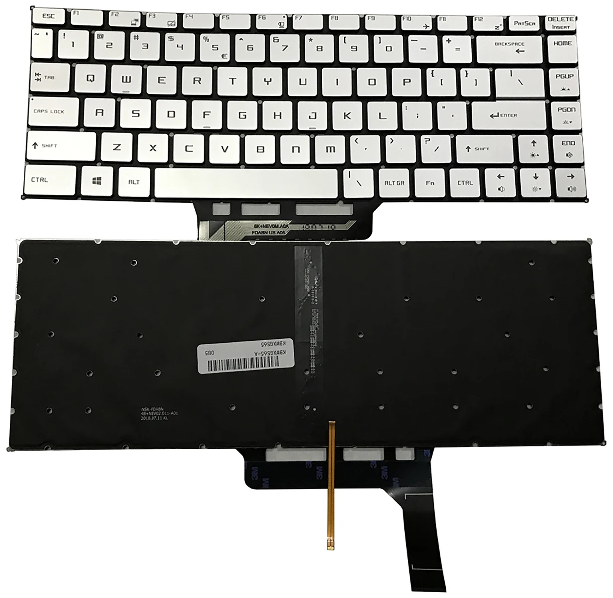 Nuovo Per Msi Gs65 Stealth 8Se 8Sf 8Sg Sottile 8Re 8Rf Gs65Vr Ms-16Q2 P65 Creatore 8Rd 8Re 8Rf Tastiera Per Laptop Us Argento Con Retroilluminazione