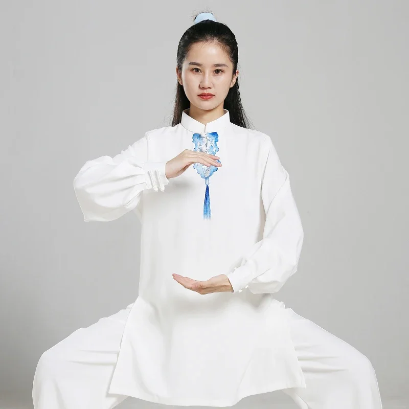 

Tai Chi Clothes Women Wushu Clothes Kung Fu Competition Clothes Martial Art Uniform Wrinkle Free 2023 Hand Painted