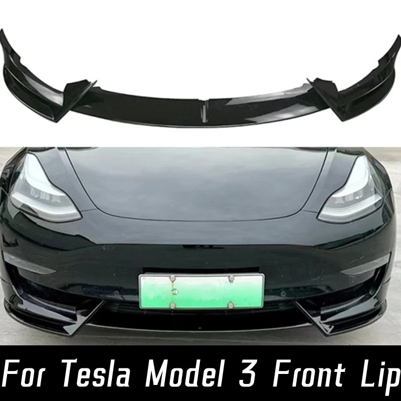 For 2019 2020 2021 2022 2023 Tesla Model 3 Deflector Front Bumper Lip Chin  Guard Trim Styling Cover Modified Body Kit Diffuser