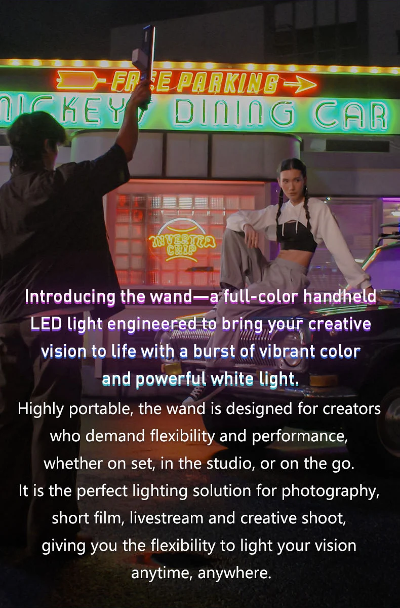 Wand RGB Full Color Handheld LED Light 2700-7500K sup Nanlink App Wireless Contr