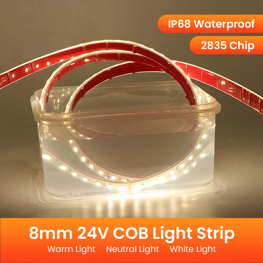 

IP68 Waterproof Outdoor LED Strip DC 24V 2835 120LEDs/m Flexible Silicone Light Underwater LED Ribbon for Pool Fish Tank 0.5-20m