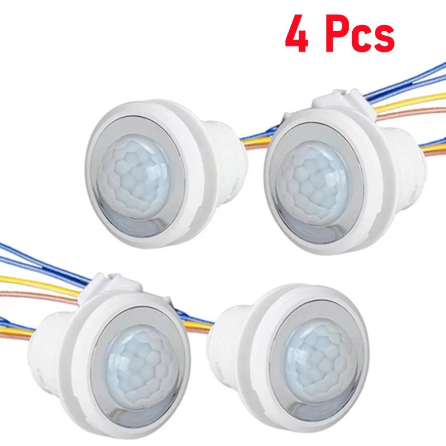 

4Pcs AC 85V-265V LED Light Switch PIR Sensor Detector Infrared Motion Sensor Adjustable Delay Embedded Human Body Infrared