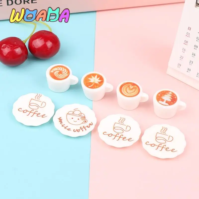 

5 cups + 5 plates Mini Miniature Dollhouse Coffee Cup Kitchen Room Food Drink Home Tableware Decors Dolls Accessories