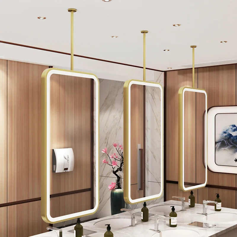 Rectangular Design Mirror Bathroom Wall Mount Makeup Mirror Led Lighted Modern Espejo Maquillaje Luz Decoration Living Room