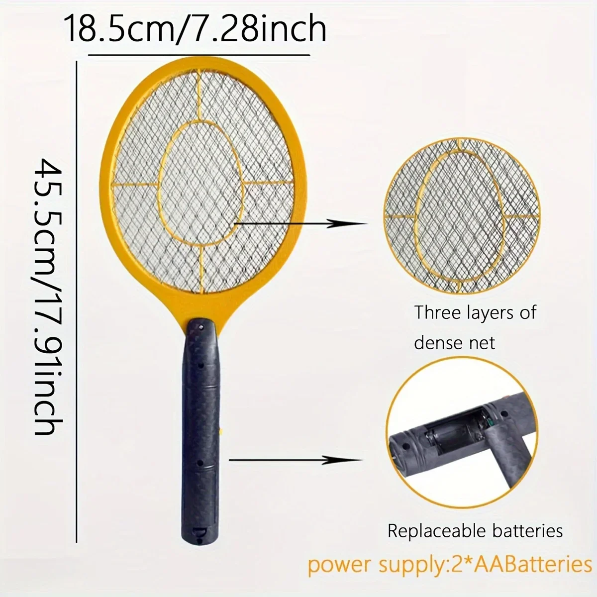 1/2pcs-Household electric mosquito swatter,lightweight and compact mosquito repellent,a must-have mosquito repellent in summer