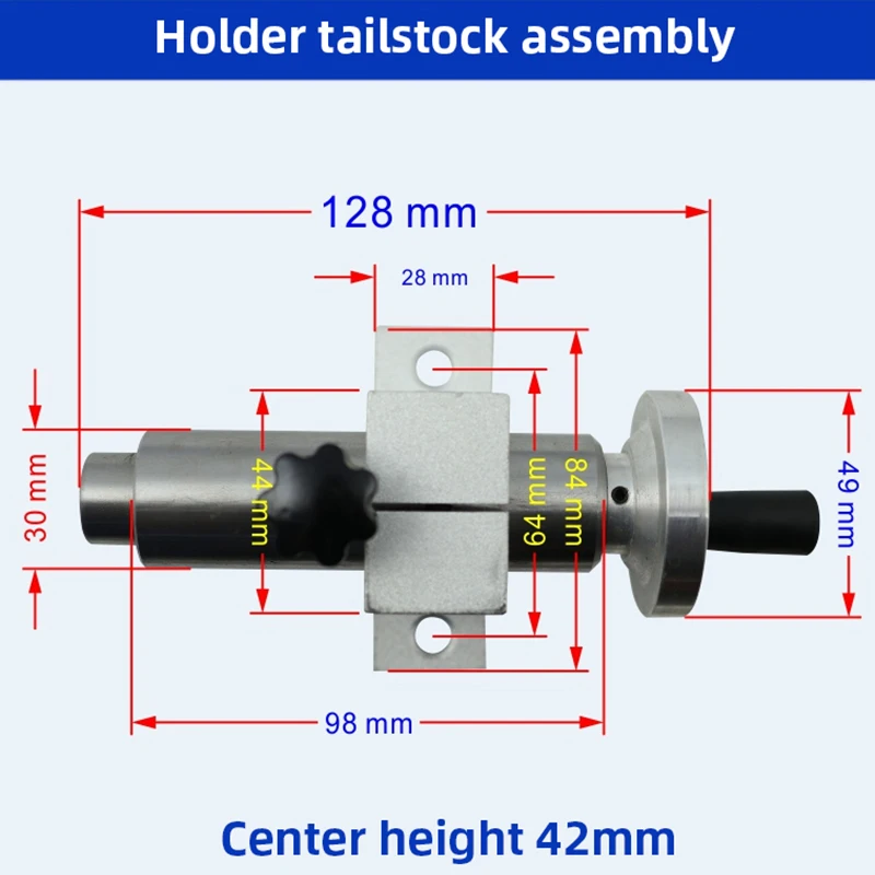 Multifunction Drilling Tailstock Live Center Silver Metal With Claw For Mini Lathe Machine Revolving Centre Accessories Chuck lathe tailstock center