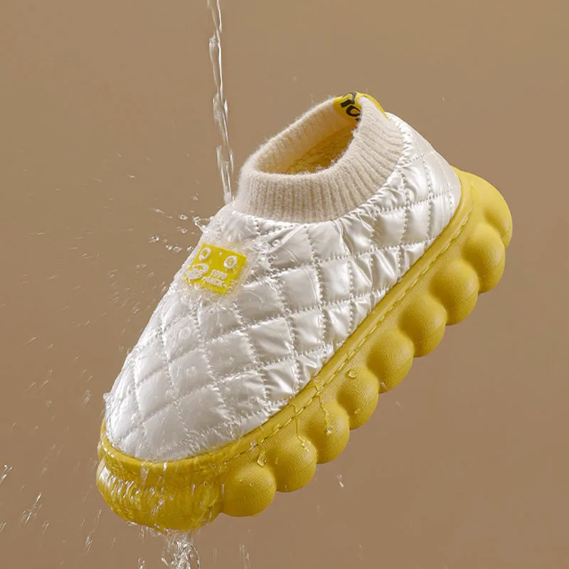 Pallene Winter Warm Fur Slippers For Women Men Fashion Platform Plush Cotton Slides For Indoor Outdoor Waterproof Non-slip Shoes