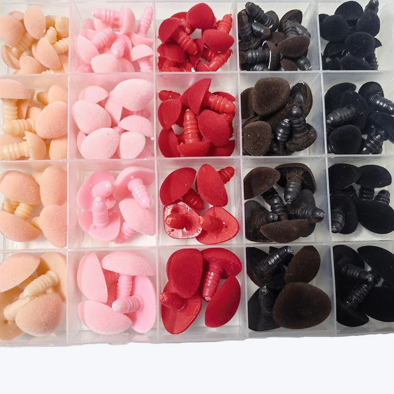 Pink/red/brown Flocking Triangular Safety Plush Toy Nose Soft Washer for DIY Doll Findings Stuffed Animals Velvet Nose 2