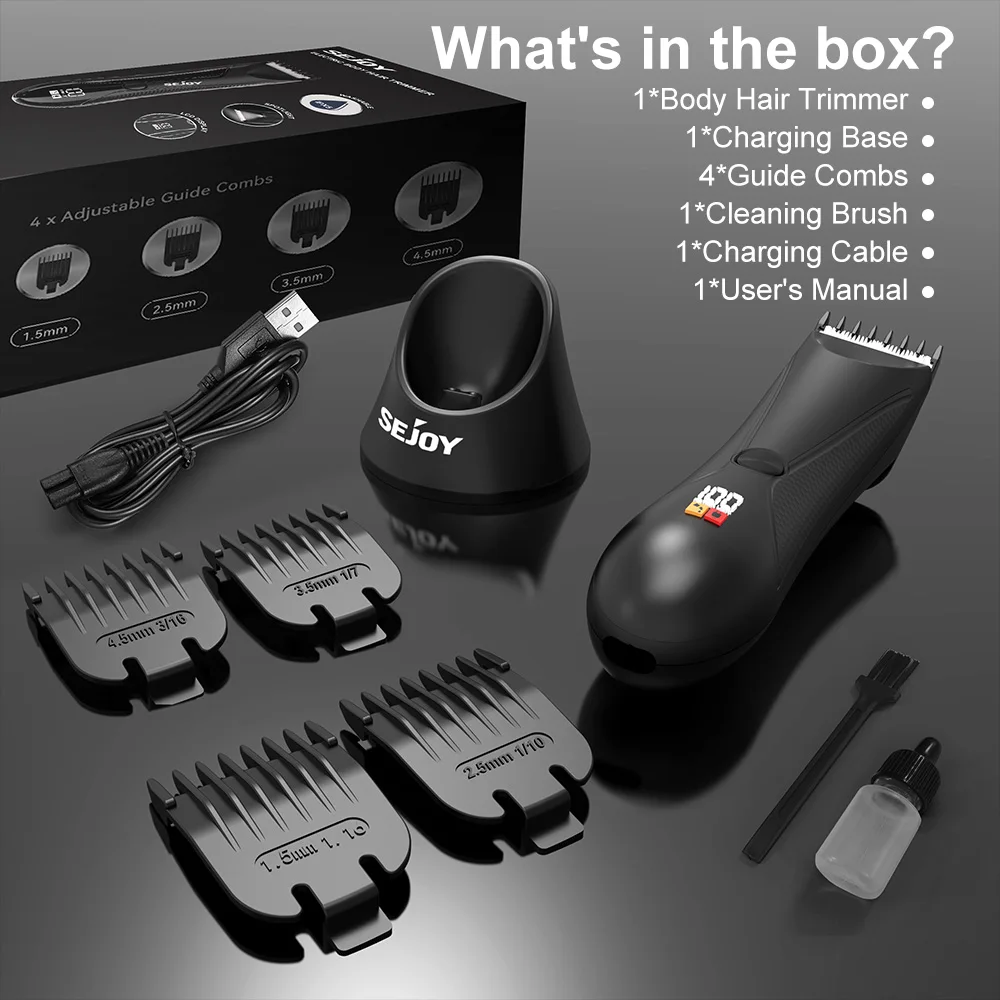 Sejoy Mens Body Hair Trimmer Pubic Hair Trimmer Ball Shaver Hair Cutting Machine 6