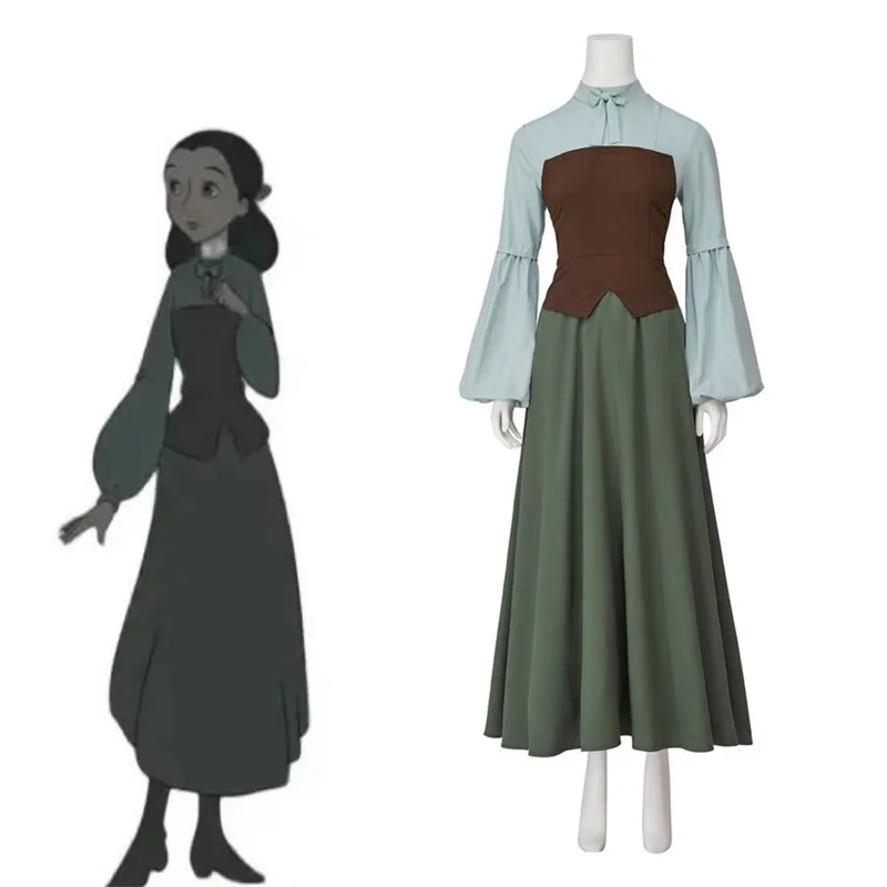 

Game Bye Sweet Carole Lana Benton Cosplay Costume Women Long Dress Halloween Party Outfit