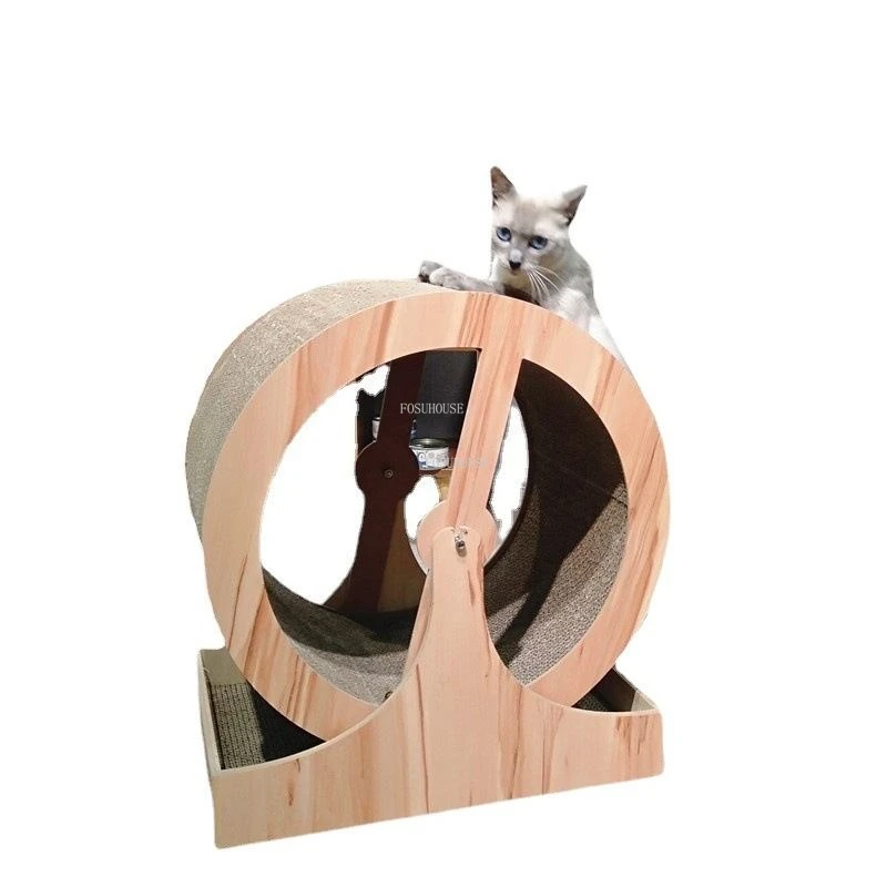 Wooden Windmill Cat Toys Simple Cat Roller Treadmill Home Cat Supplies