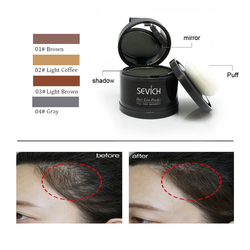 Description Picture 3 of item1PC Hairline Repair Filling Powder With Puff Sevich Fluffy Thin Powder Pang Line Shadow Powder Forehead Hair Makeup Concealer
