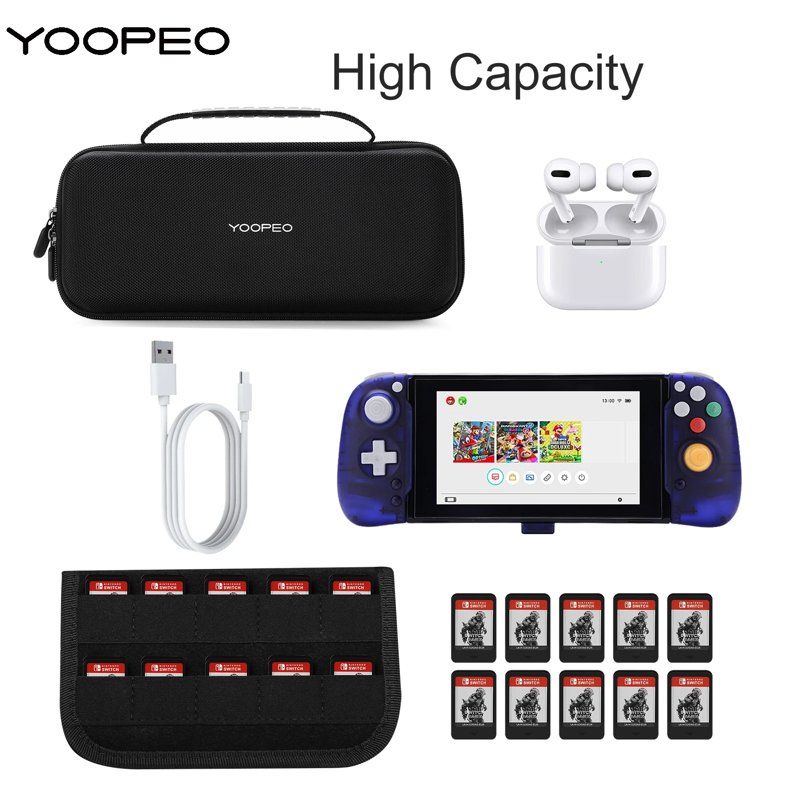 handheld controlador 10 jogo cartão saco armazenamento