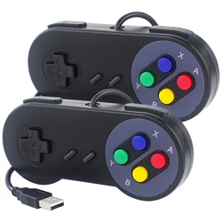 Retro USB Gamepad Gaming Joystick (2PCS Black)