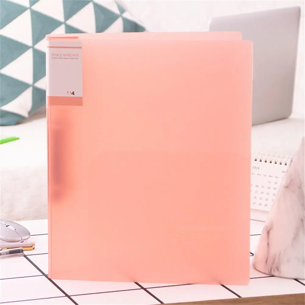 Colorful Transparent Folder 2 Hole Binder File Folder A4 Test Paper Data Document Organizer Stationery School Office Supplies