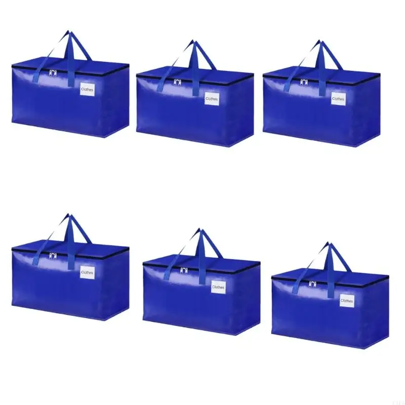 6Pcs Heavy Duty Large Moving Bags Storage Toted for Space Saving,Fold Flat 4