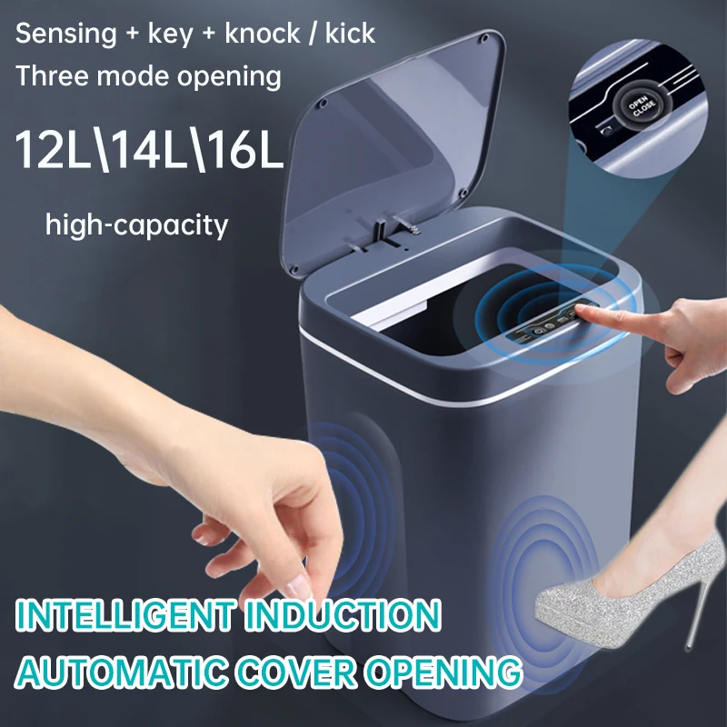 16/18L Intelligent Induction Trash Can Automatic Multi-function Electric  Touch Storage Bucket Household Kitchen Toilet Trash Can - AliExpress