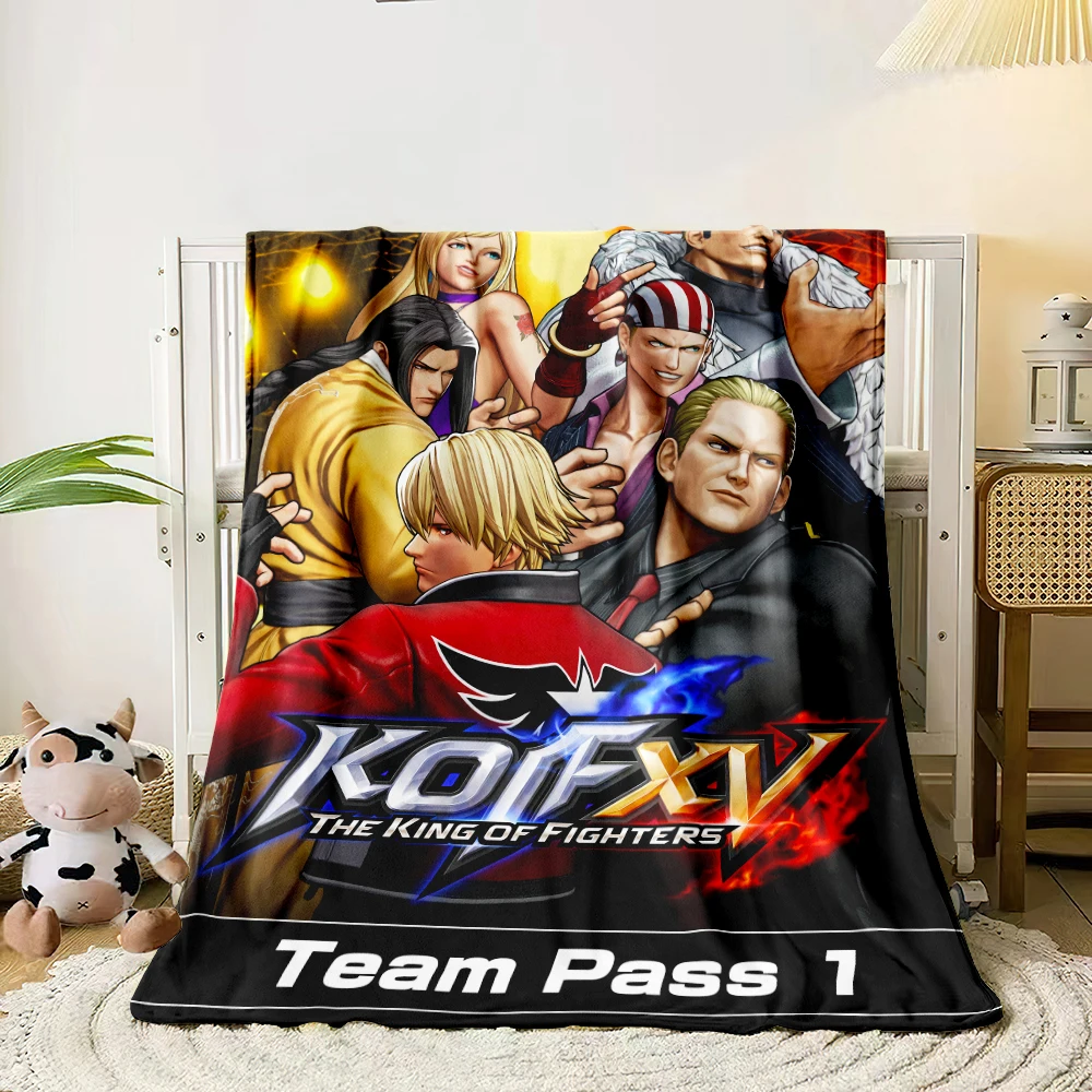 애니메이션 KOF HD 아트 인쇄 담요. 오버사이즈 소파 침대 커버, 부드럽고 털이 많은 담요, 부드럽고 따뜻한 플란넬 던지기 담요, 선물