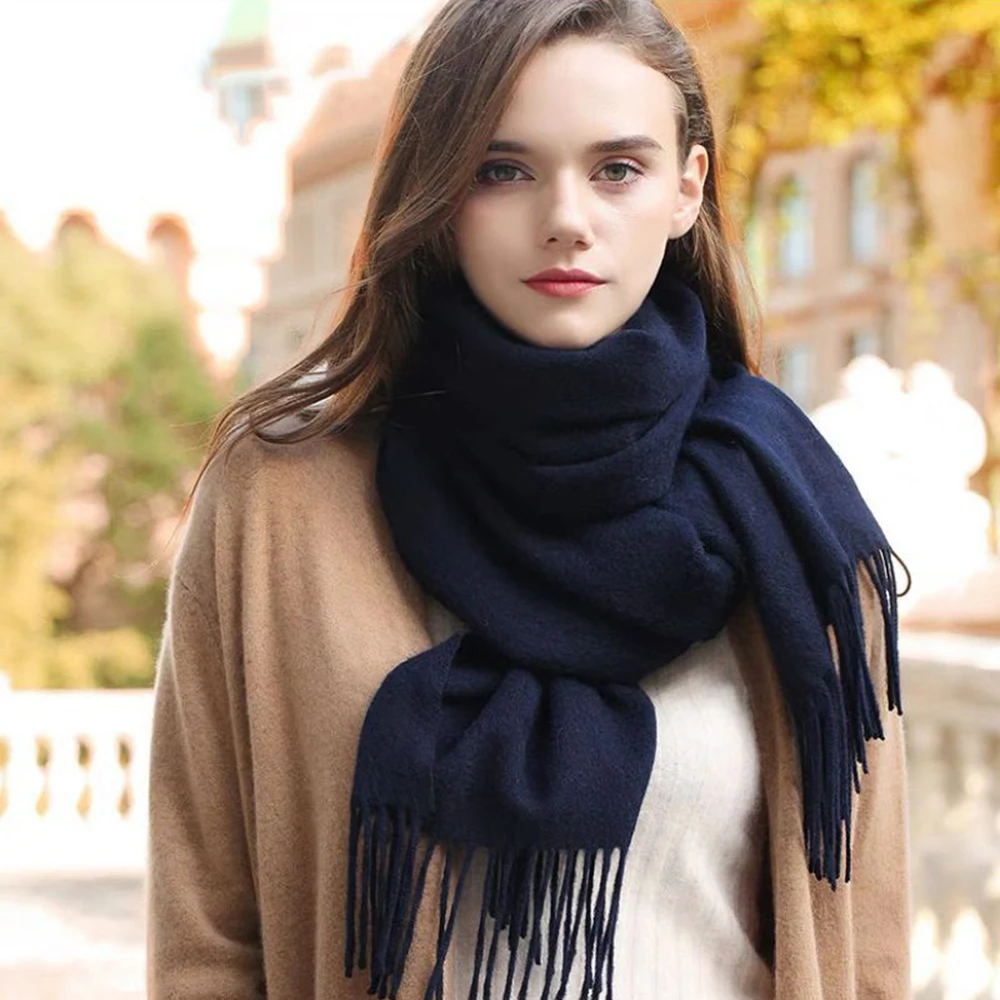 Navy Blue Cashmere Scarf | Pure Pashmina