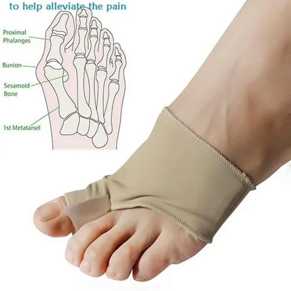 Sebs Foot Protectorfoot Carebunion Correctorhigh Elasticityday & Night Split Toe Sleevewith Siliconesilicone