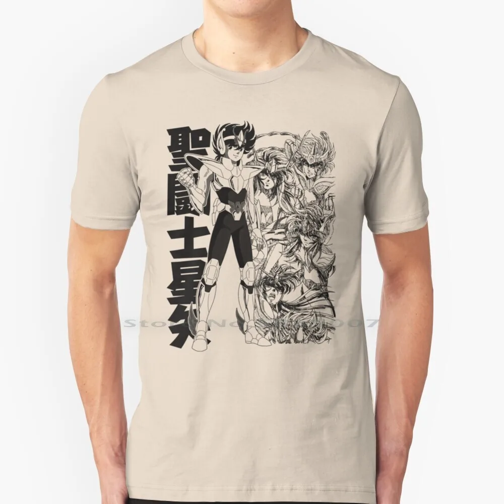 Maglietta Athena No Saint (Nera) 100% Cotone Saint Seiya Athena Manga Camus Aquary Kamus Gold )Caballeros Del Zodiaco